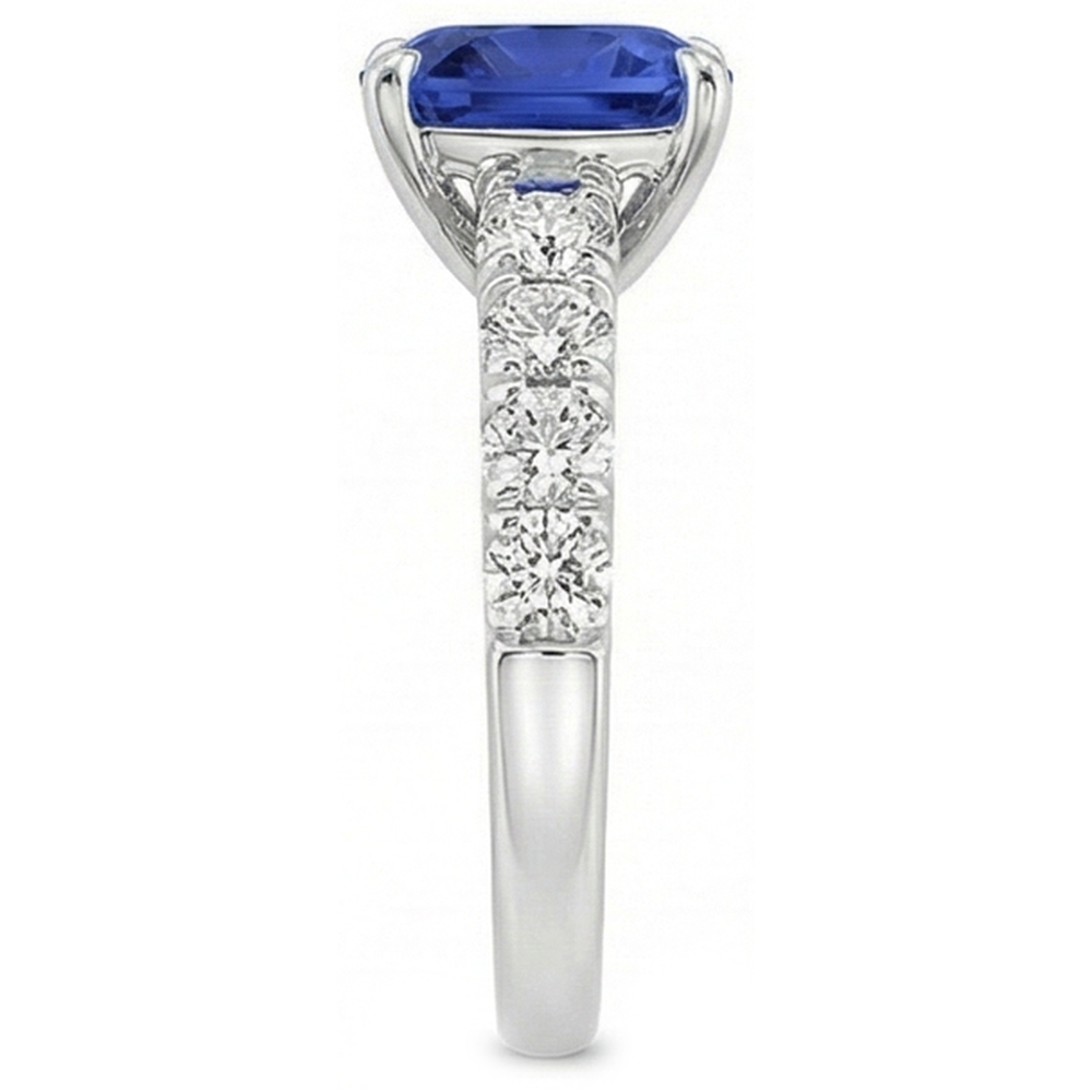 Sri Lanka Saphir Kissenschliff mit Akzenten 3,25 Karat Schmuck