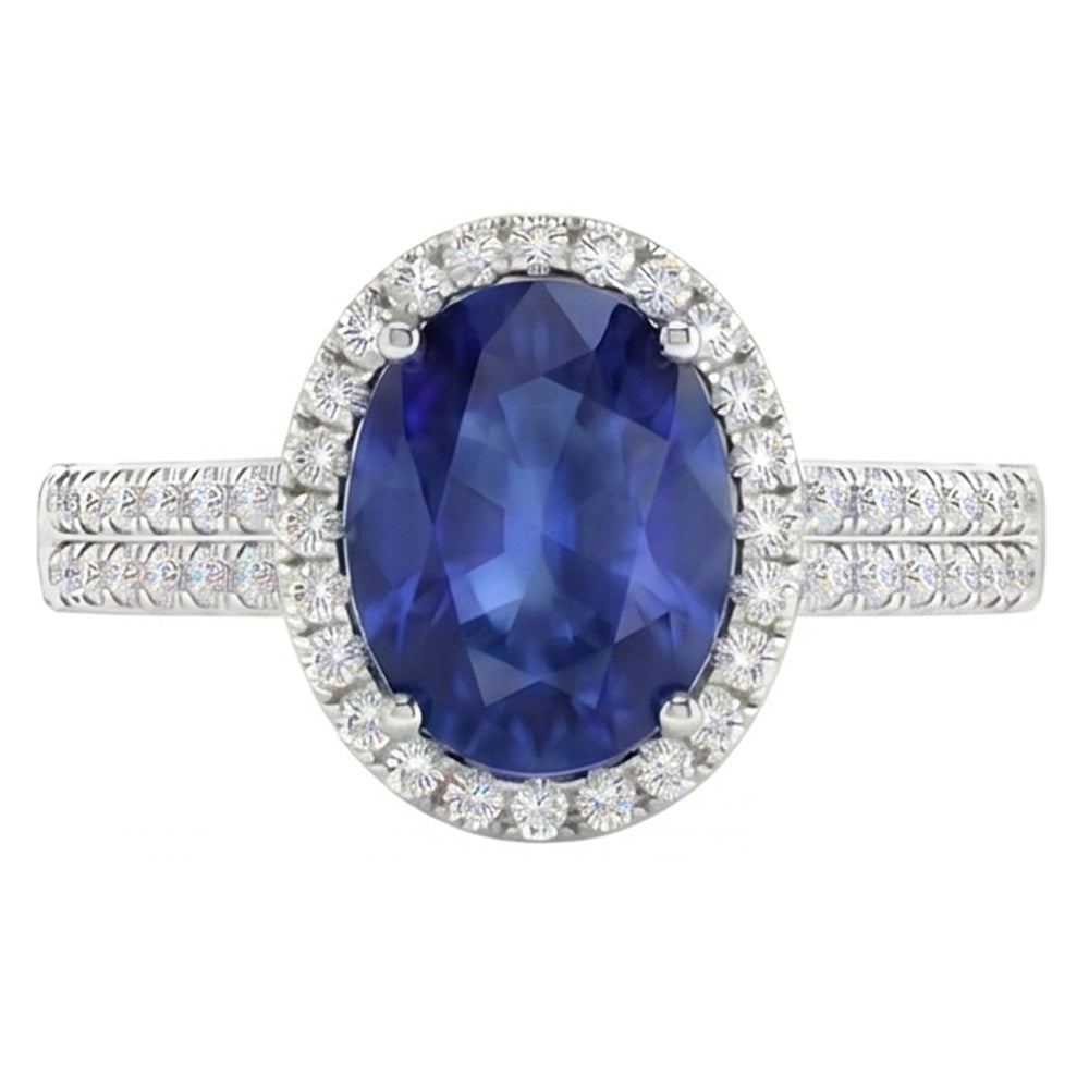 echter oval diamant 7.01Karat ring Seitenansicht