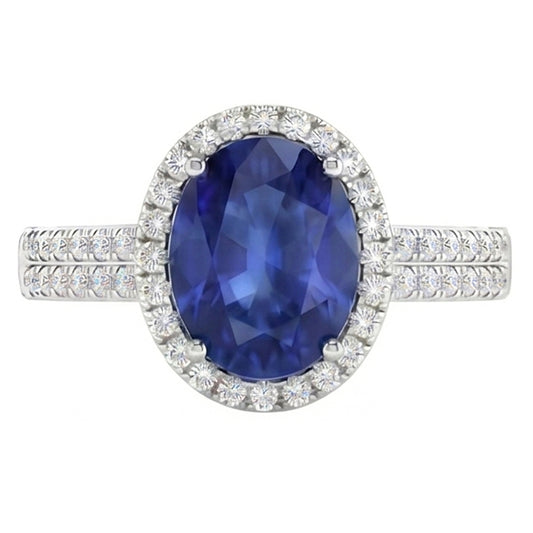 echter oval diamant 7.01Karat ring Seitenansicht
