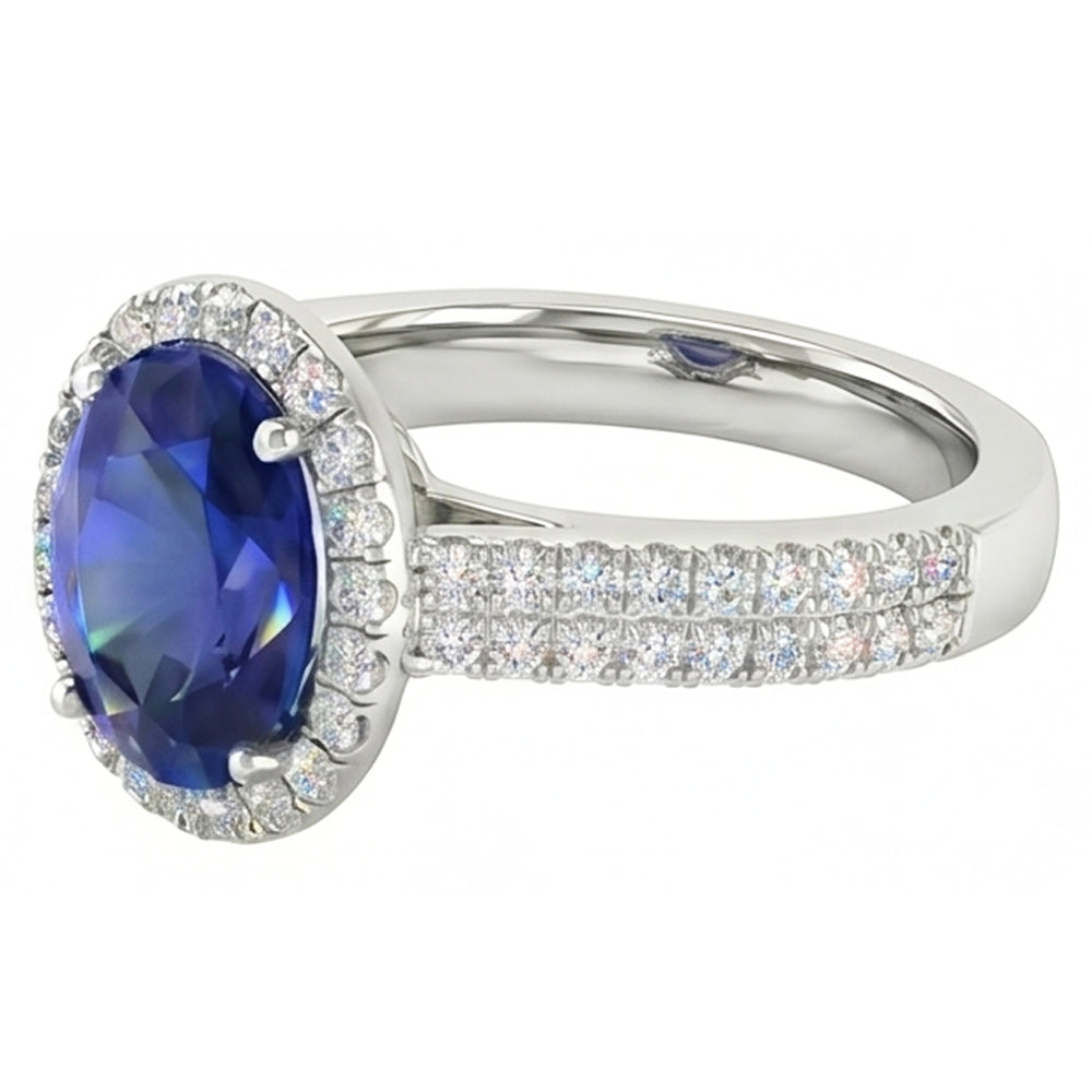 echter oval diamant 7.01Karat ring Detailansicht