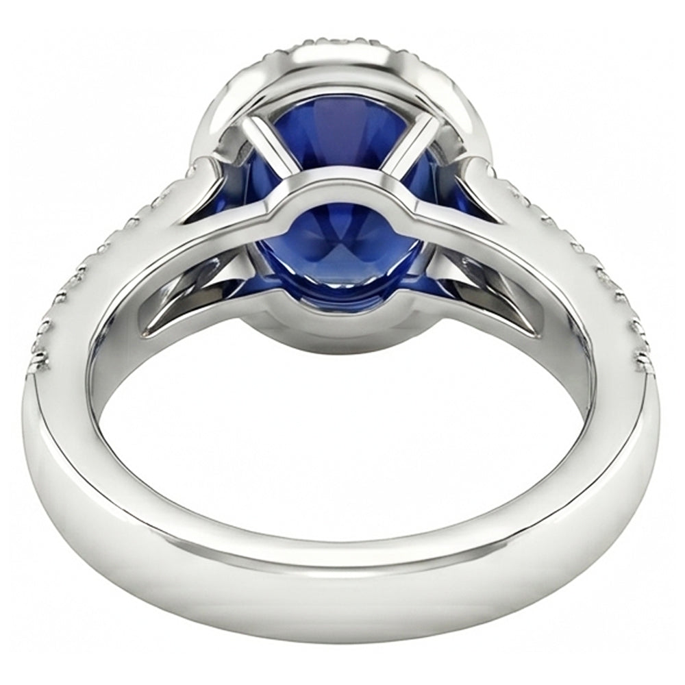 echter oval diamant 7.01Karat ring Profilansicht