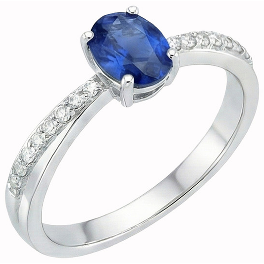 echter oval saphir 2.30Karat ring Vorderansicht