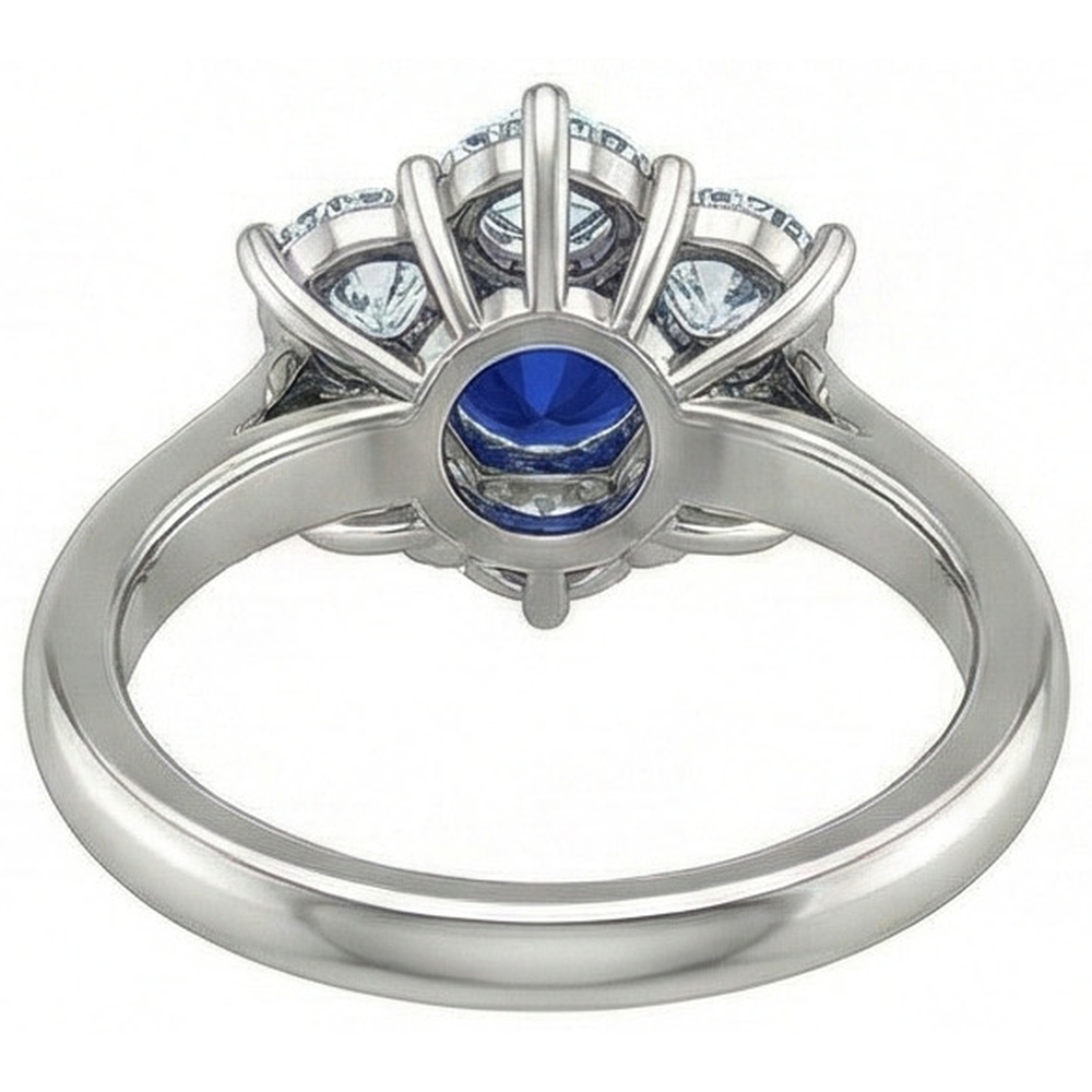 echter round saphir 4Karat ring Band Detail