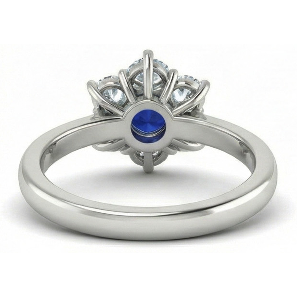 echter round saphir 4Karat ring auf Weiß