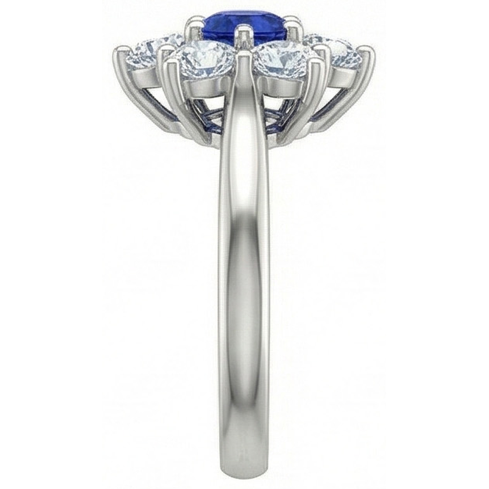echter round saphir 4Karat ring Profilansicht