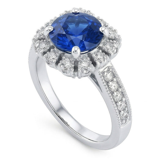 echter round diamant 3.20Karat ring Seitenansicht
