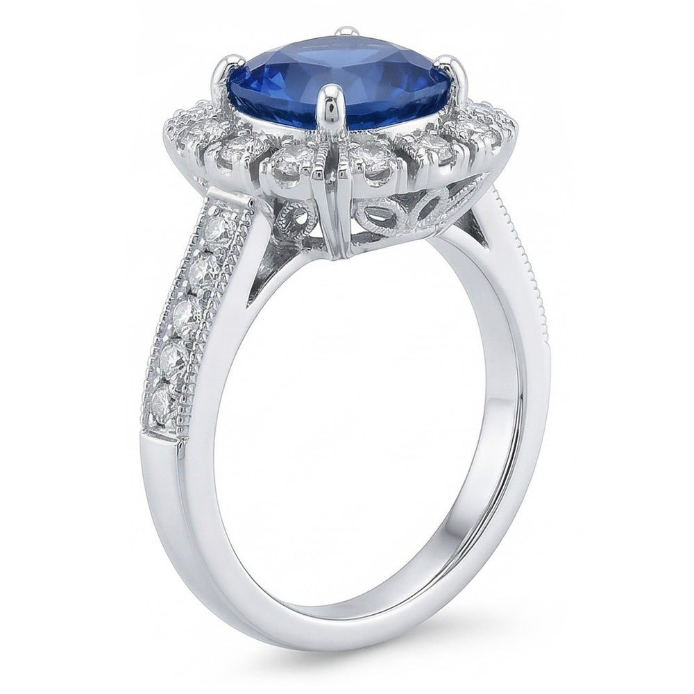 echter round diamant 3.20Karat ring Detailansicht