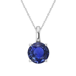 14K Weißgold Royalblauer Saphir Edelstein-Anhänger – 2-Karat
