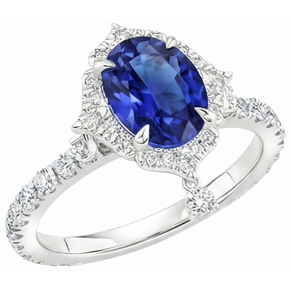 echter oval diamant 6Karat ring Seitenansicht
