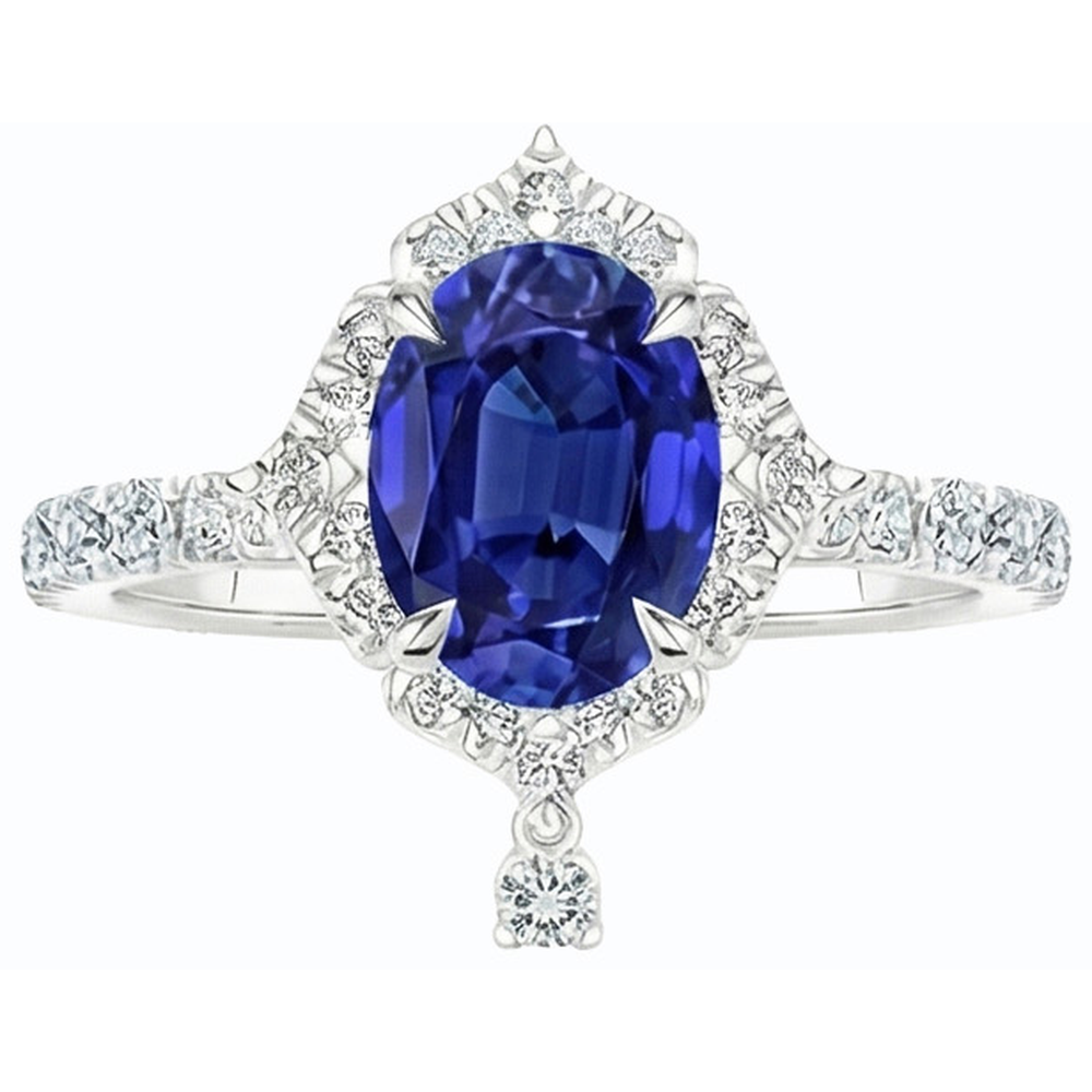 echter oval diamant 6Karat ring Detailansicht