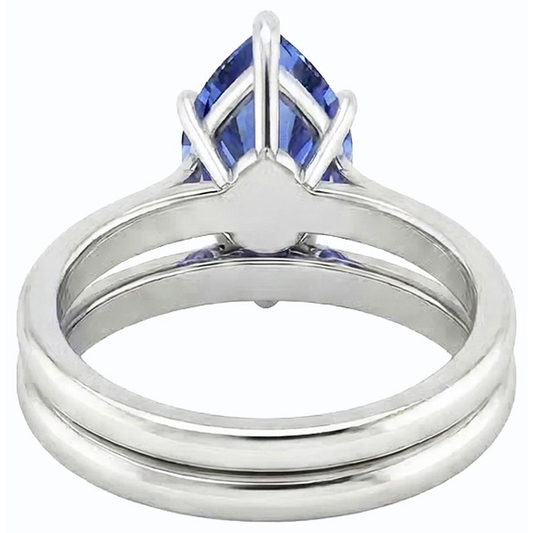 echter pear diamant 2Karat ring Seitenansicht