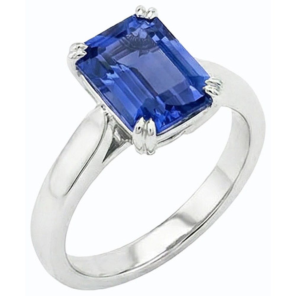 Srilanka Saphir Solitär Smaragd Jubiläumsring 2,50 Karat