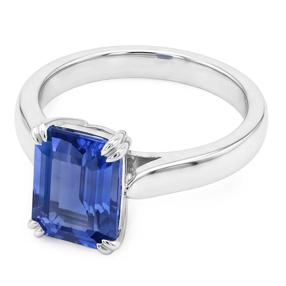 Srilanka Saphir Solitär Smaragd Jubiläumsring 2,50 Karat