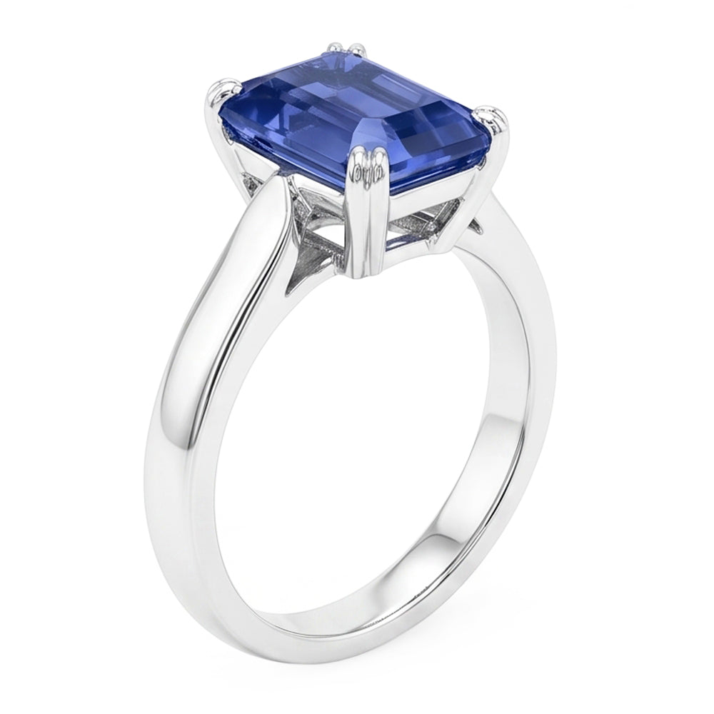 Srilanka Saphir Solitär Smaragd Jubiläumsring 2,50 Karat