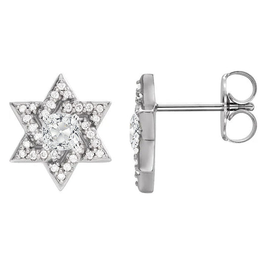 Diamant Ohrringe 5,25-Karat 14K Weißgold – Frontansicht