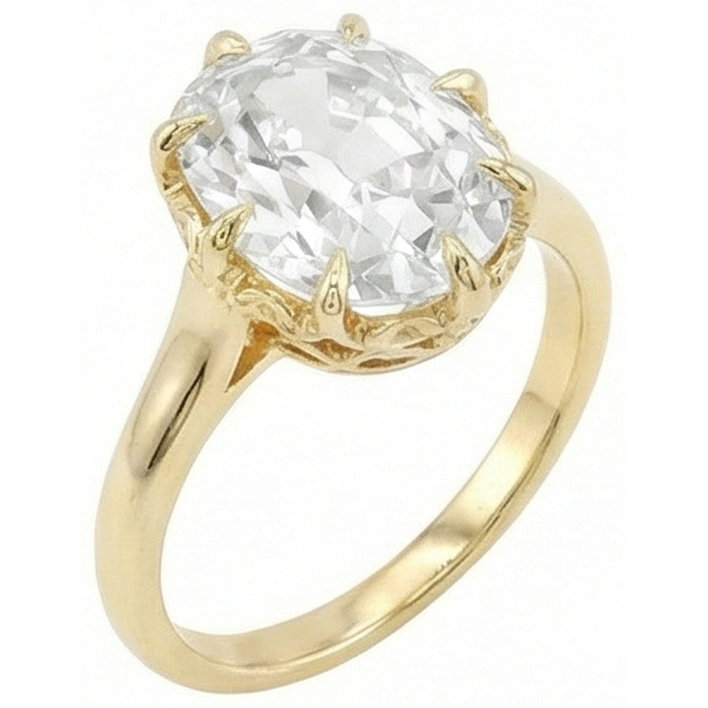 Stilvoller 9-Karat-Echt Aus der Erde Abgebauter Natürlicher Diamantring
