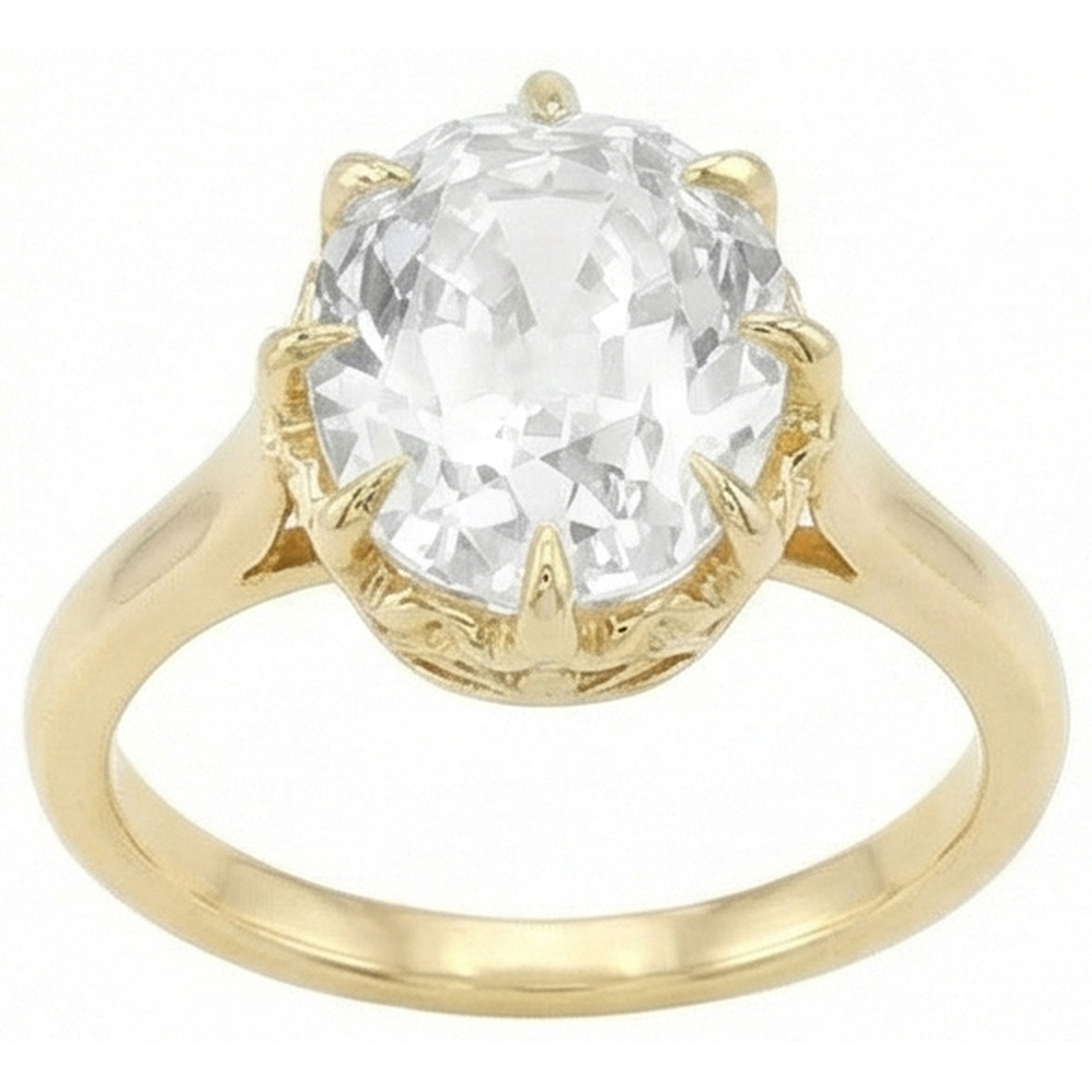 Stilvoller 9-Karat-Echt Aus der Erde Abgebauter Natürlicher Diamantring
