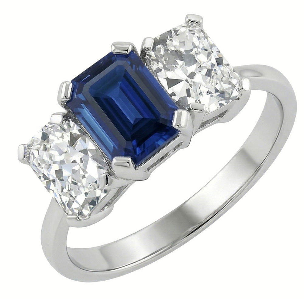 echter radiant diamant 3Karat ring Seitenansicht