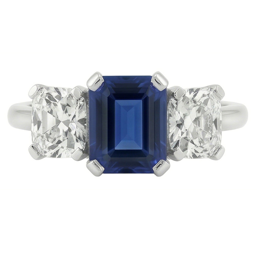 echter radiant diamant 3Karat ring Detailansicht