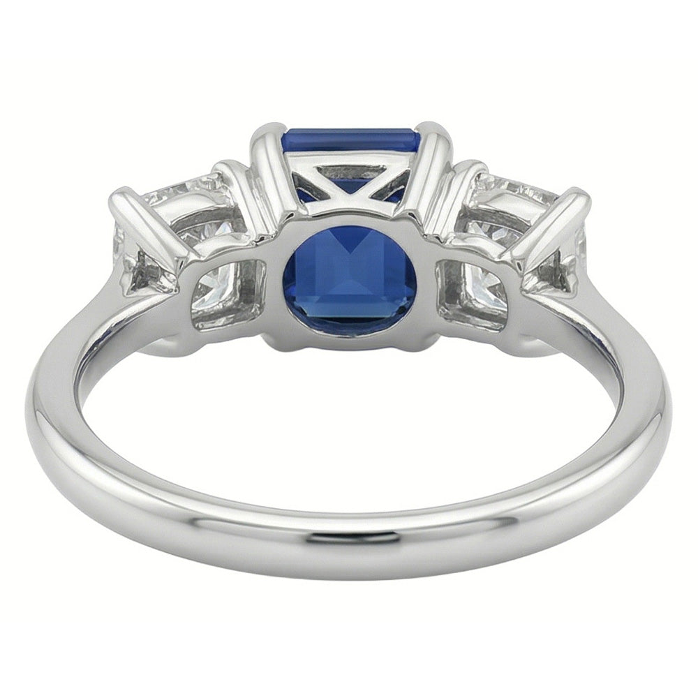 echter radiant diamant 3Karat ring Profilansicht