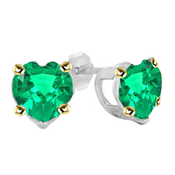 Heart Edler Smaragd Gemstone Earring 2,50 Karat – Bicolor 14K