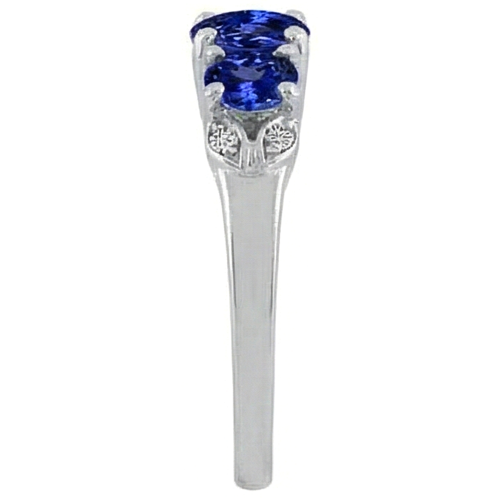 Tansanit AAA runder Aus der Erde Abgebauter Natürlicher Diamant 2,75 Karat Ring Edelsteinschmuck