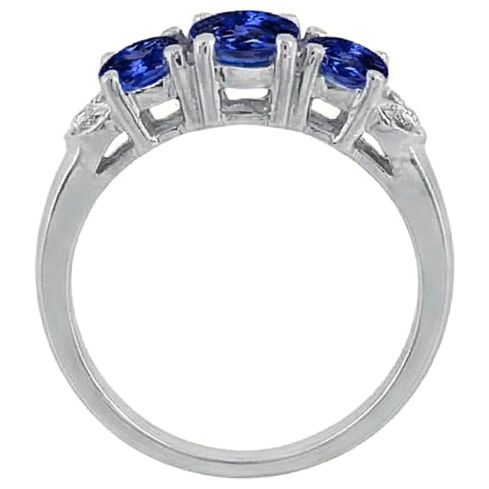 Tansanit AAA runder Aus der Erde Abgebauter Natürlicher Diamant 2,75 Karat Ring Edelsteinschmuck