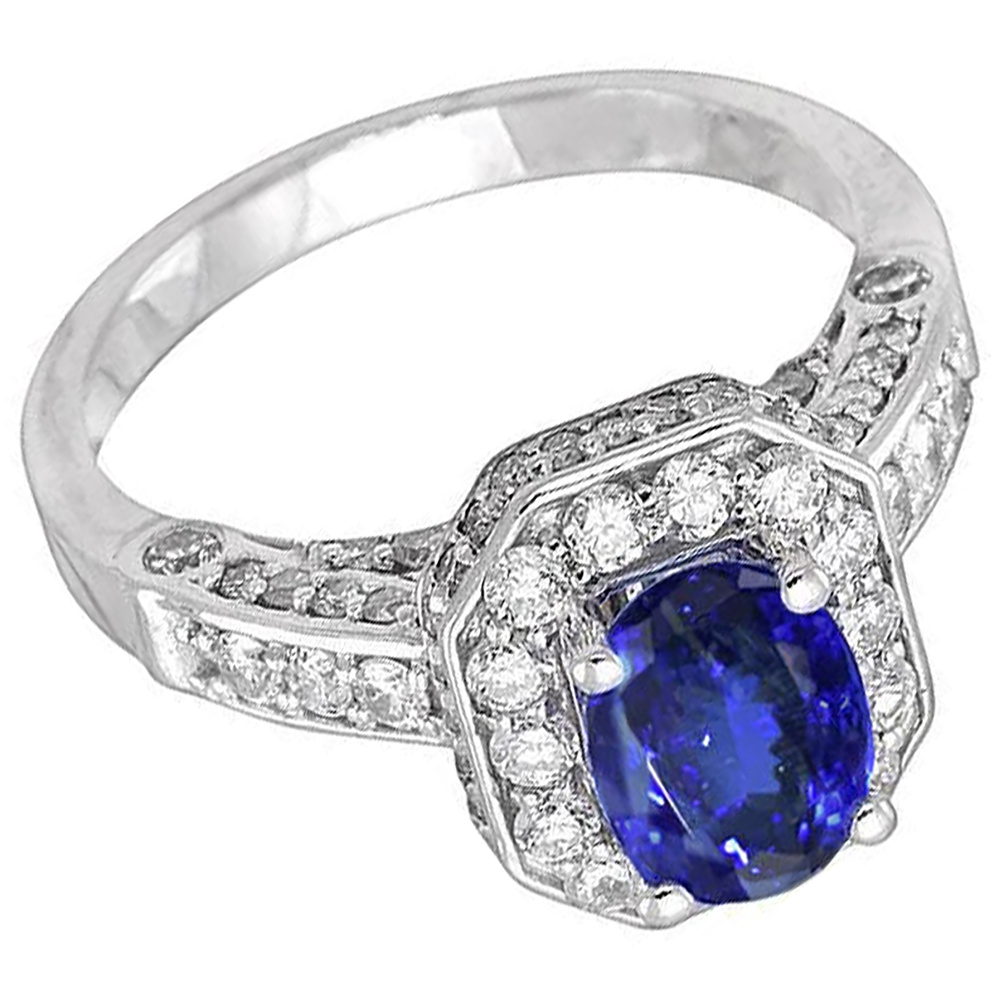 echter oval tansanit 3.61Karat ring Detailansicht