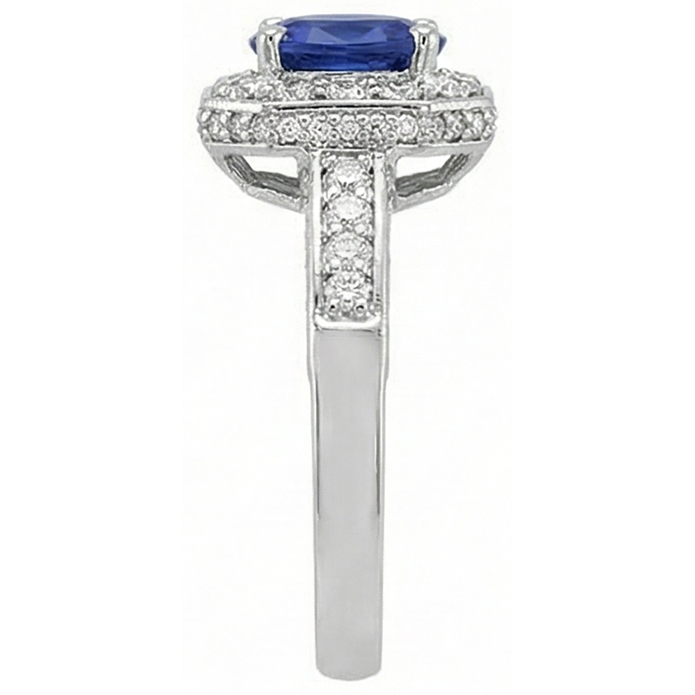 echter oval tansanit 3.61Karat ring Profilansicht