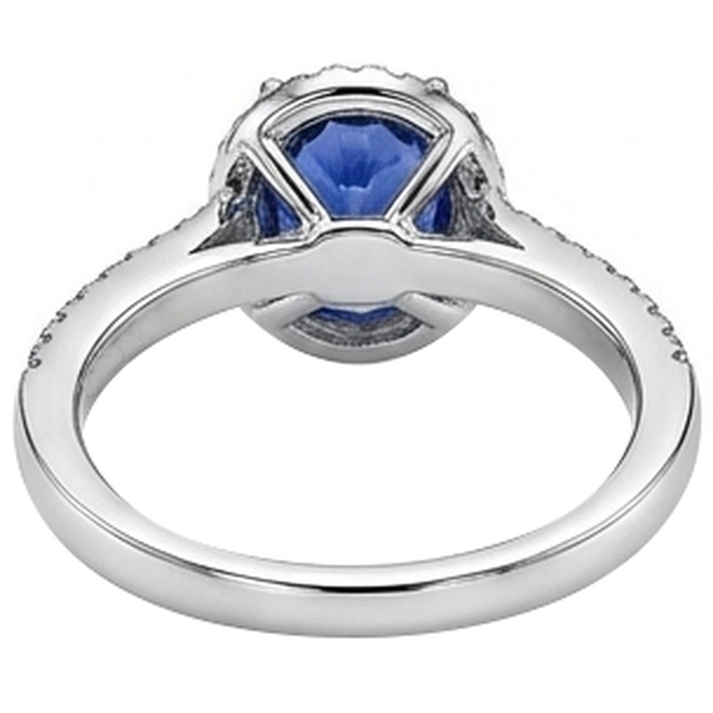 Tansanit Ovaler und runder Aus der Erde Abgebauter Natürlicher Diamanten 5,25 Karat Ring Pave Aus der Erde Abgebauter Natürlicher Diamanten Neu