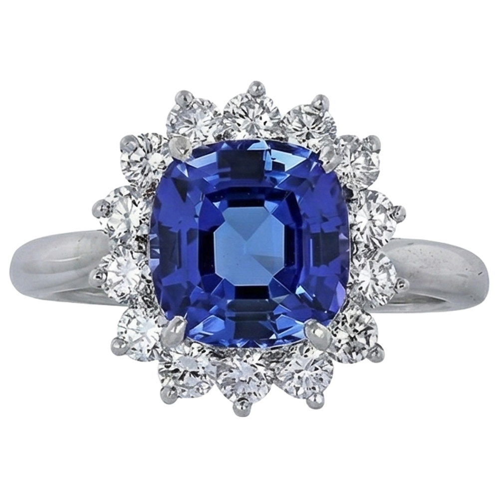 echter asscher diamant 4.50Karat ring Seitenansicht