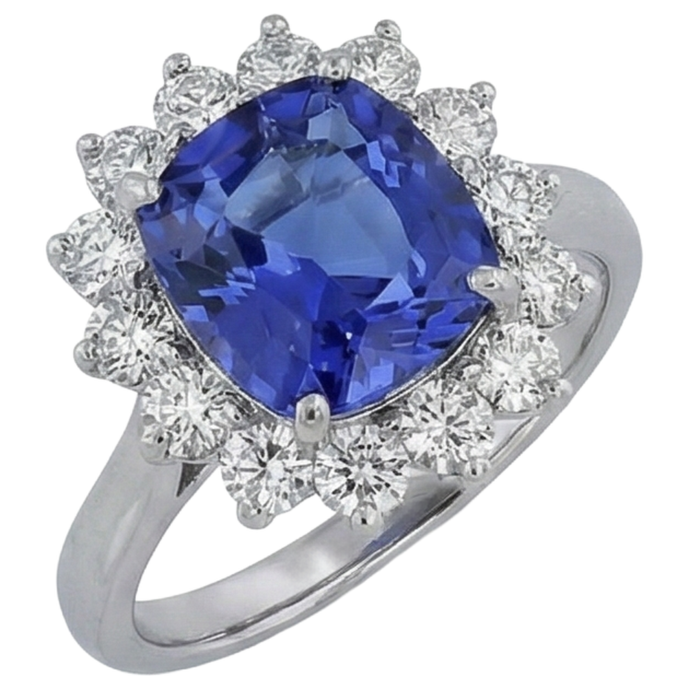 echter asscher diamant 4.50Karat ring Detailansicht
