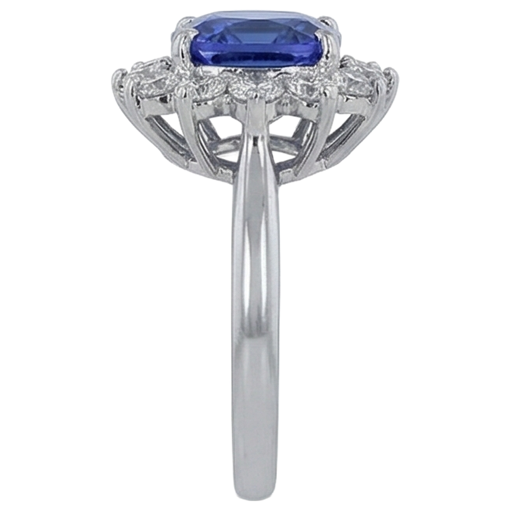 echter asscher diamant 4.50Karat ring Profilansicht