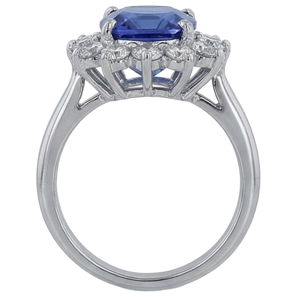 echter asscher diamant 4.50Karat ring auf Weiß