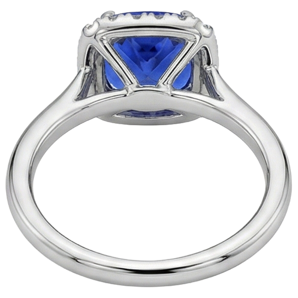 echter round tansanit 7.75Karat ring mit Diamantbesatz