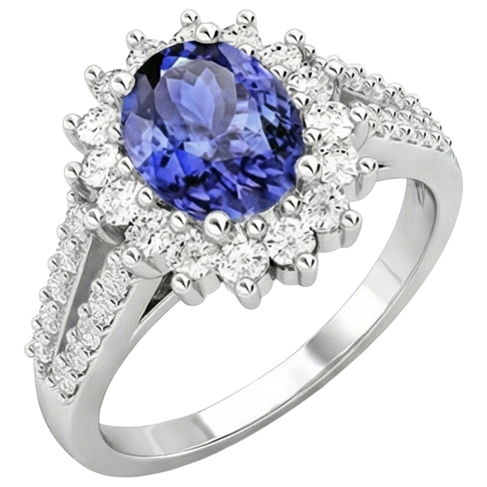 echter oval tansanit 4.75Karat ring Detailansicht