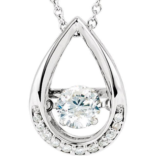 Tear Drop Echt Diamant Halskette 2,50 Karat Weißgold 14K