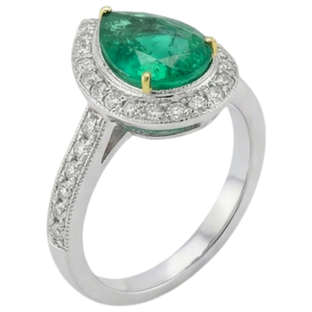 Handgemachter Edelstein-Ring 2 Karat – Profilansicht