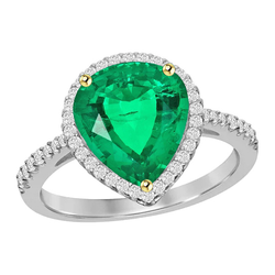 Brillanter GIA-Zertifiziert Edler Smaragd Edelstein-Ring – 2