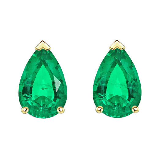 Smaragd Gemstone Earring 2-Karat Zweifarbiges 14K Gold – Hauptansicht