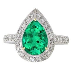 Handgemachter Edelstein-Ring mit GIA-Zertifiziert Edler Smaragd