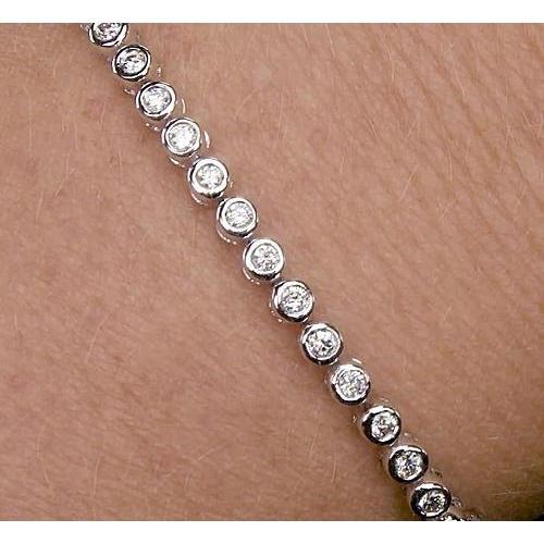 Tennis Echt Diamant Armband 4 Karat Lünette Set Schmuck F Vs1