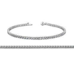 Tennisarmband 5 Karat Echt Aus der Erde Abgebauter Natürlicher Diamanten im Rundschliff Gold Weiß 14K Schmuck