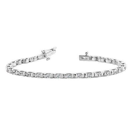 Tennisarmband Echt Damen 3 Karat Runde Diamanten im Brillantschliff