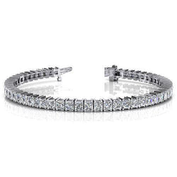 Tennisarmband Wg 14K Prinzessinnenschnitt Funkelnd Funkelnd 11 Karat Echt Aus der Erde Abgebauter Natürlicher Diamanten