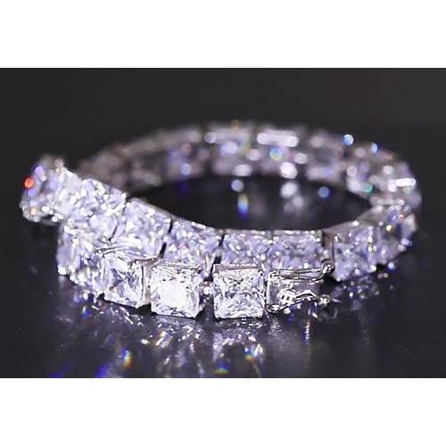 Tennisarmband mit 32 Karat Natürliche Diamanten im Prinzessschliff