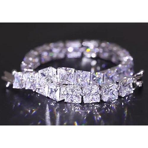 Tennisarmband mit 32 Karat Natürliche Diamanten im Prinzessschliff