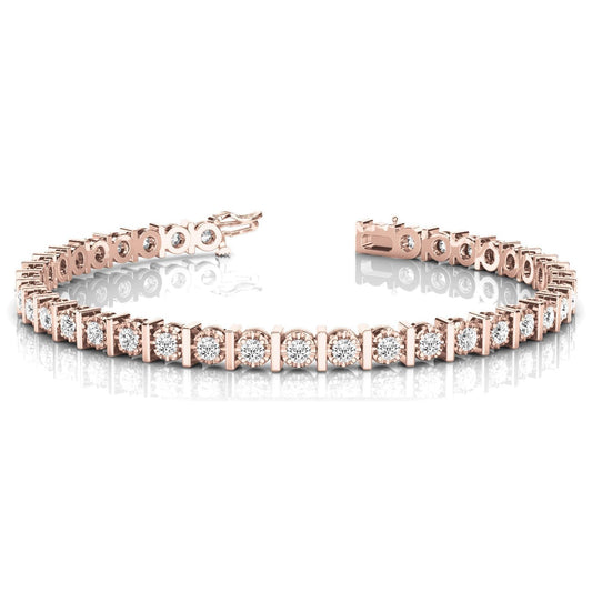 Tennisarmband mit rundem Echt Diamanten aus 14K Roségold mit 8 Karat