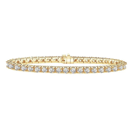 Tennisarmband mit runden Echt Diamanten aus Gelbgold 12 Karat 14K