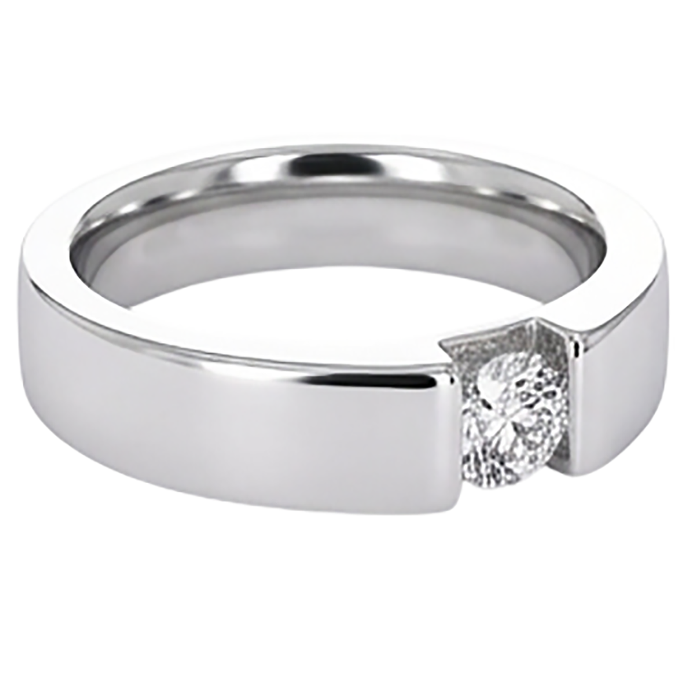 Tension Set Echtdiamant Herrenring 1 Karat Schmuck